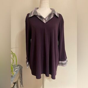 Vintage L.A Blues 18/20W Preppy Layerd Academia 90’s Style Purple Top